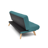 Sofá Cama Porto Petróleo Eureka y Matiz Natural 182x85cm de Tres Puestos Reclinable sin Apoya Brazos