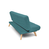 Sofá Cama Porto Petróleo Eureka y Matiz Natural 182x85cm de Tres Puestos Reclinable sin Apoya Brazos
