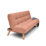 Sofá Cama Porto Salmón Dicosta y Matiz Natural 182x85cm de Tres Puestos Reclinable sin Apoya Brazos
