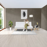 Sofá Cama Porto Blanco Shaggy y Matiz Natural 182x85cm de Tres Puestos Reclinable sin Apoya Brazos