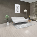Sofá Cama Porto Blanco Shaggy y Matiz Natural 182x85cm de Tres Puestos Reclinable sin Apoya Brazos