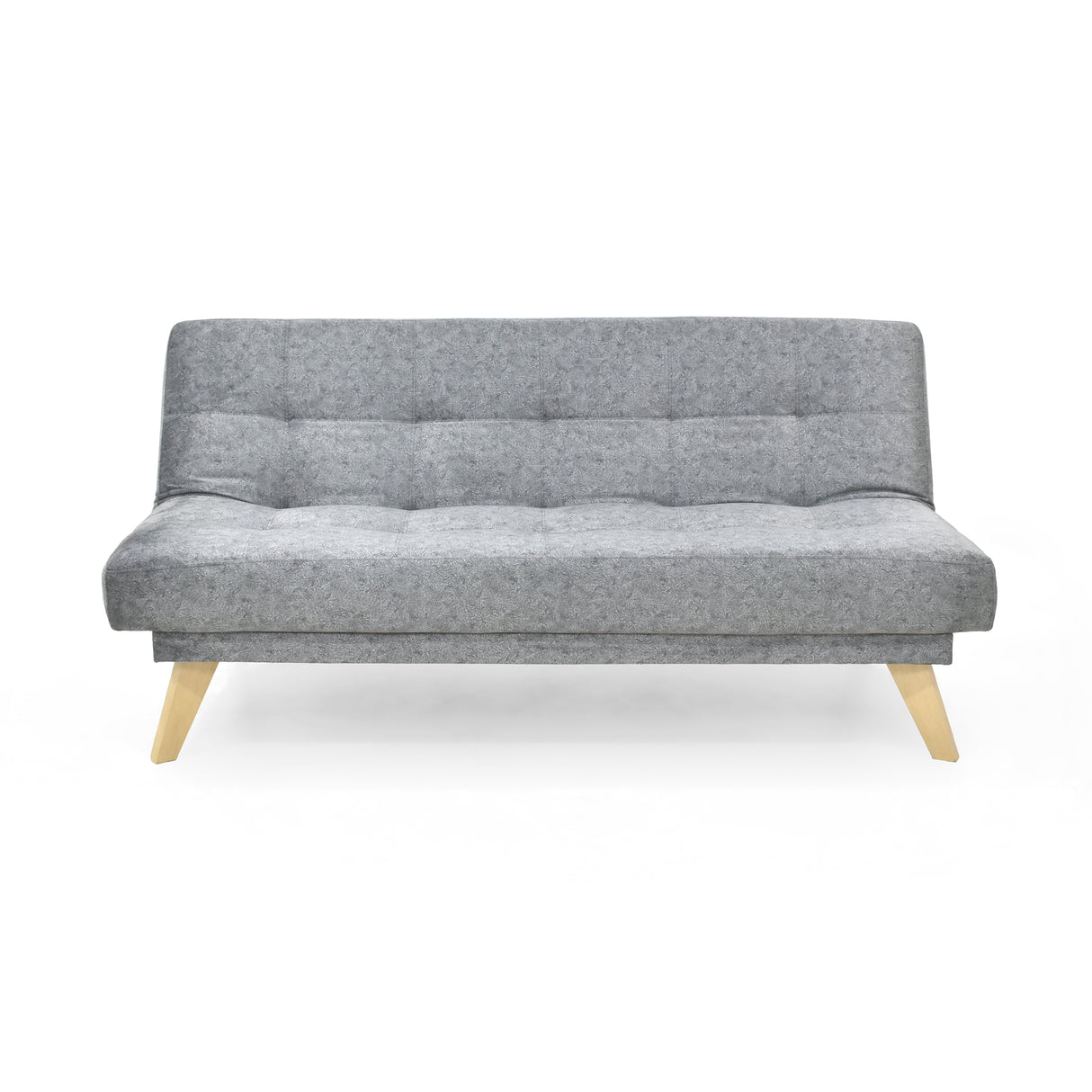 Sofá Cama Porto Gris Sky y Matiz Natural 182x85cm de Tres Puestos Reclinable sin Apoya Brazos