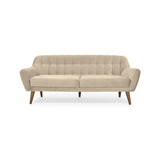 Sofá Roma Beige Sky y Matiz Caoba 194x78cm de Tres Puestos con Apoya Brazos