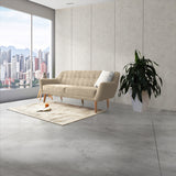 Sofá Roma Beige Sky y Matiz Caoba 194x78cm de Tres Puestos con Apoya Brazos