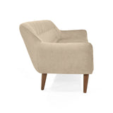 Sofá Roma Beige Sky y Matiz Caoba 194x78cm de Tres Puestos con Apoya Brazos