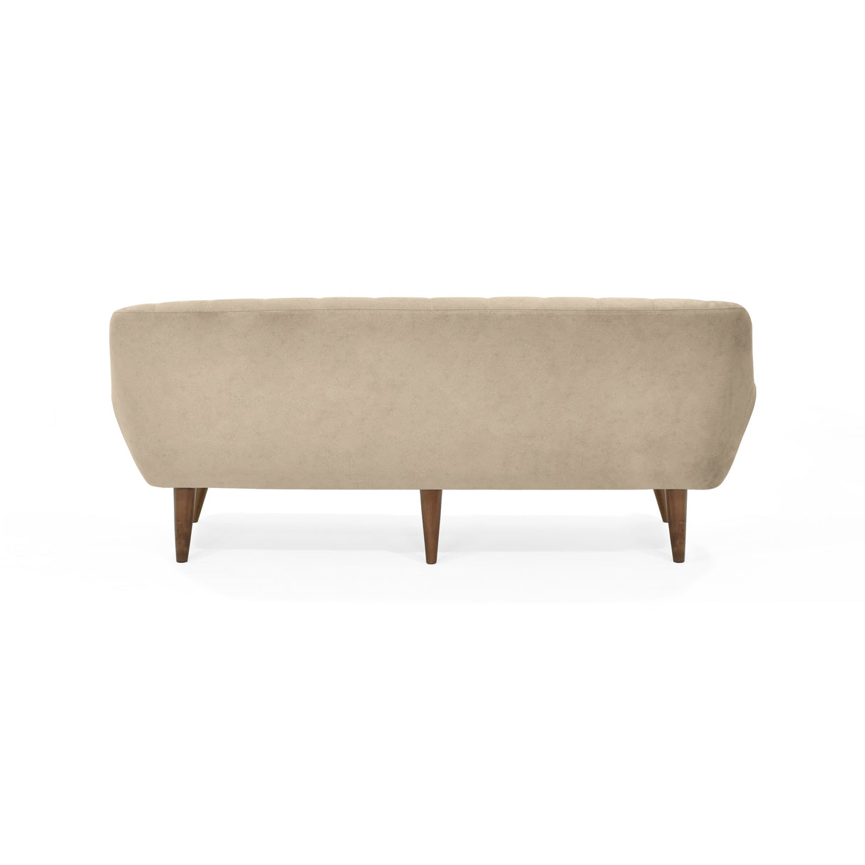 Sofá Roma Beige Sky y Matiz Caoba 194x78cm de Tres Puestos con Apoya Brazos
