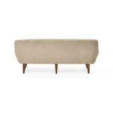 Sofá Roma Beige Sky y Matiz Caoba 194x78cm de Tres Puestos con Apoya Brazos