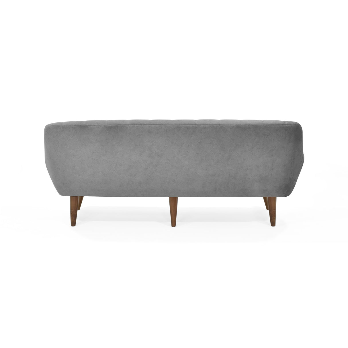 Sofá Roma Gris Sky y Matiz Caoba 194x78cm de Tres Puestos con Apoya Brazos