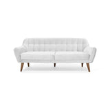 Sofá Roma Plata Sky y Matiz Caoba 194x78cm de Tres Puestos con Apoya Brazos