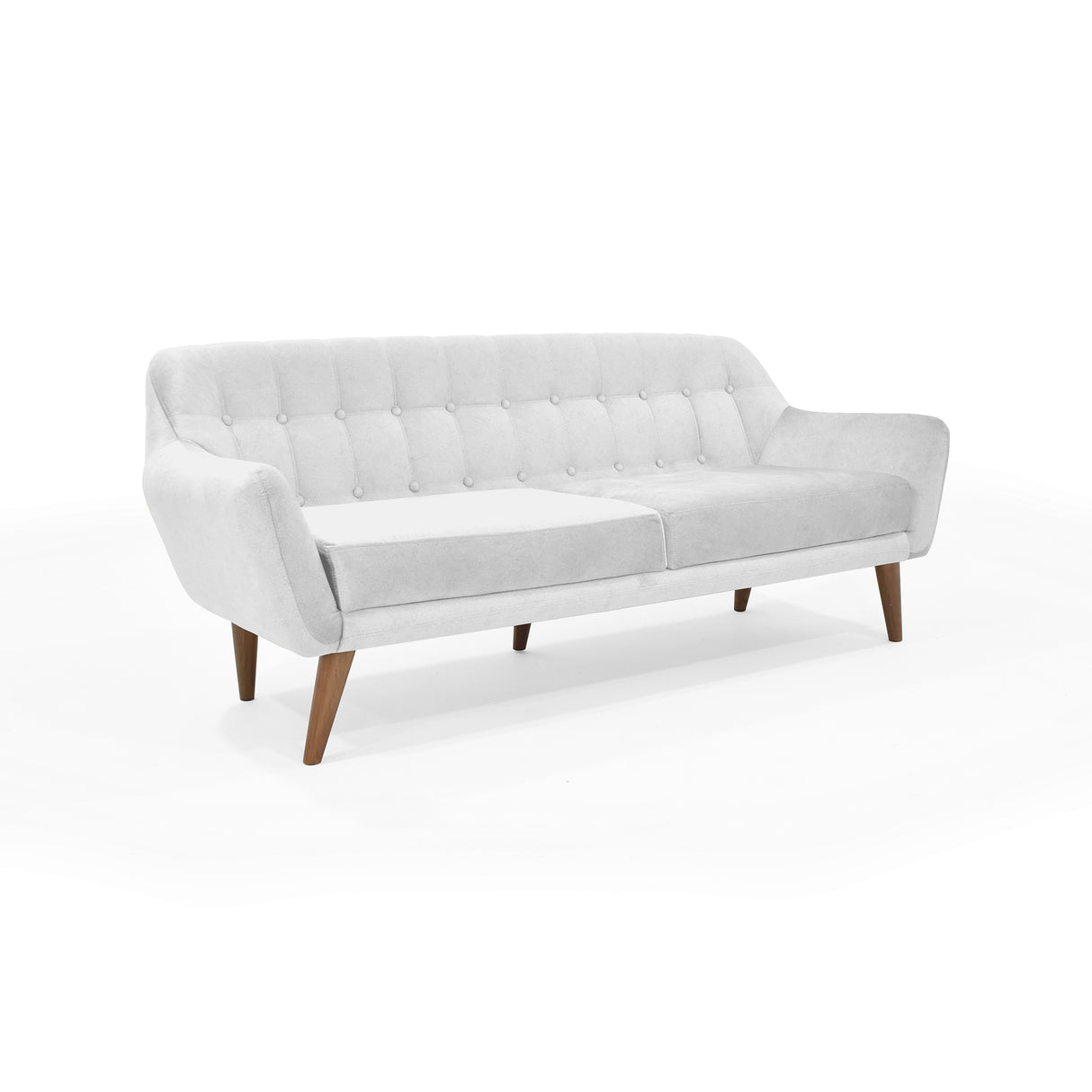 Sofá Roma Plata Sky y Matiz Caoba 194x78cm de Tres Puestos con Apoya Brazos