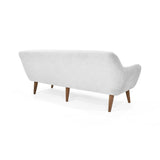 Sofá Roma Plata Sky y Matiz Caoba 194x78cm de Tres Puestos con Apoya Brazos