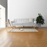 Sofá Roma Plata Sky y Matiz Caoba 194x78cm de Tres Puestos con Apoya Brazos