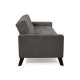 Sofá Cama Sahara Gris Dorsey y Matiz Negro 206x82cm de Tres Puestos Reclinable con Apoya Brazos