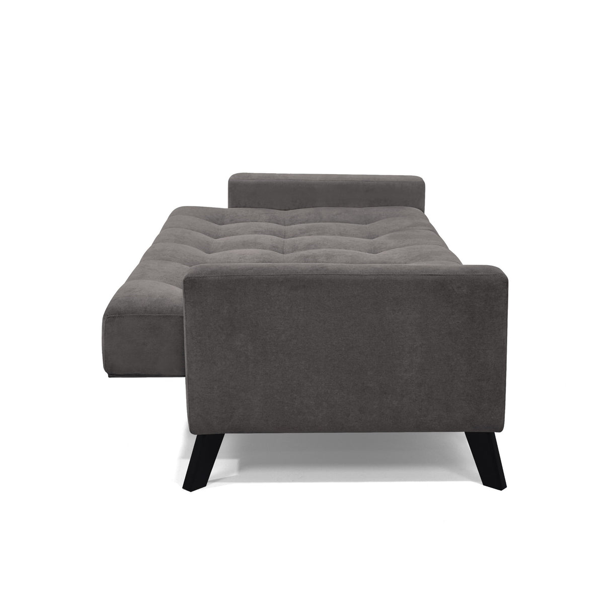 Sofá Cama Sahara Gris Dorsey y Matiz Negro 206x82cm de Tres Puestos Reclinable con Apoya Brazos