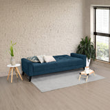 Sofá Cama Sahara Índigo Dorsey y Matiz Negro 206x82cm de Tres Puestos Reclinable con Apoya Brazos