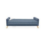 Sofá Cama Sion Índigo Dicosta y Matiz Natural 206x82cm de Tres Puestos Reclinable con Apoya Brazos