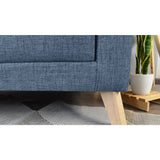 Sofá Cama Sion Índigo Dicosta y Matiz Natural 206x82cm de Tres Puestos Reclinable con Apoya Brazos