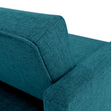 Sofá Cama Sion Petróleo Eureka y Matiz Natural 206x82cm de Tres Puestos Reclinable con Apoya Brazos
