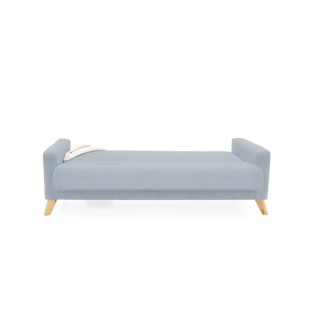 Sofá Cama Sion Plata Eureka y Matiz Natural 206x82cm de Tres Puestos Reclinable con Apoya Brazos