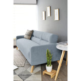 Sofá Cama Sion Plata Eureka y Matiz Natural 206x82cm de Tres Puestos Reclinable con Apoya Brazos
