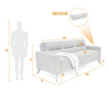 Sofá Cama Sion Plata Eureka y Matiz Natural 206x82cm de Tres Puestos Reclinable con Apoya Brazos
