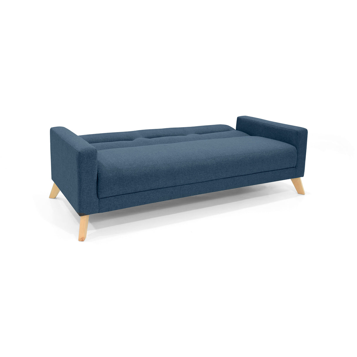 Sofá Cama Sion Plomo Eureka y Matiz Natural 206x82cm de Tres Puestos Reclinable con Apoya Brazos