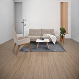 Sofá Cama Suiza Taupe Dorsey y Matiz Caoba 200x81cm de Tres Puestos Reclinable con Apoya Brazos