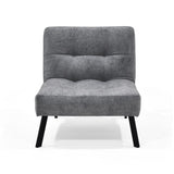 Poltrona Togo Gris Sky y Metálico Negro 75x79cm de Un Puesto Reclinable sin Apoya Brazos