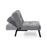 Poltrona Togo Gris Sky y Metálico Negro 75x79cm de Un Puesto Reclinable sin Apoya Brazos