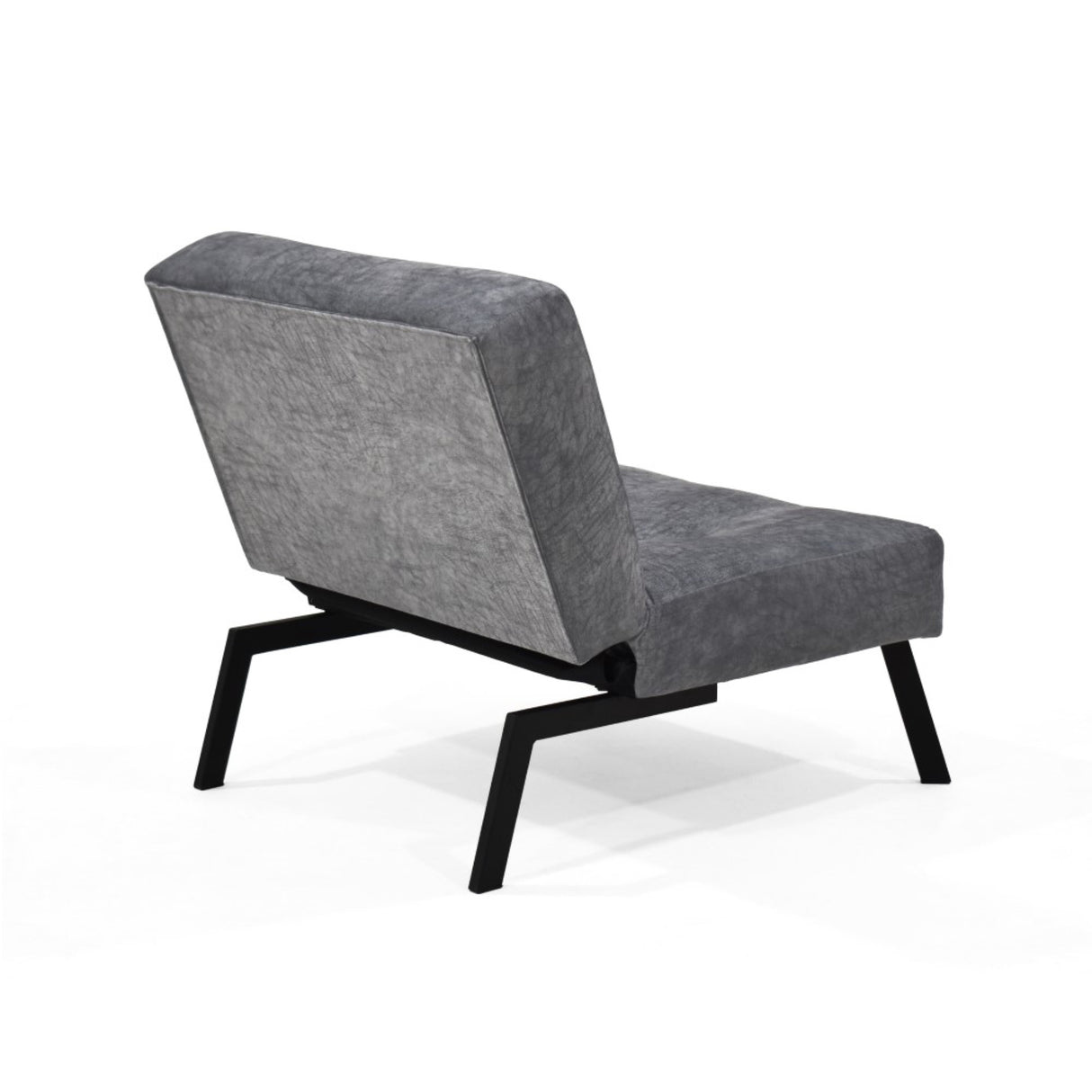Poltrona Togo Gris Sky y Metálico Negro 75x79cm de Un Puesto Reclinable sin Apoya Brazos