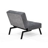 Poltrona Togo Gris Sky y Metálico Negro 75x79cm de Un Puesto Reclinable sin Apoya Brazos