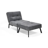 Poltrona Togo Gris Sky y Metálico Negro 75x79cm de Un Puesto Reclinable sin Apoya Brazos