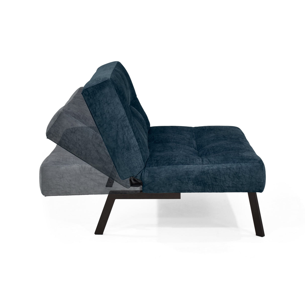 Sofá Togo Azul Sky y Metálico Negro 104x79cm de Dos Puestos Reclinable sin Apoya Brazos