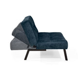Sofá Togo Azul Sky y Metálico Negro 104x79cm de Dos Puestos Reclinable sin Apoya Brazos