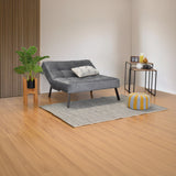 Sofá Togo Gris Sky y Metálico Negro 104x79cm de Dos Puestos Reclinable sin Apoya Brazos