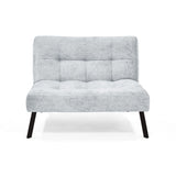 Sofá Togo Plata Sky y Metálico Negro 104x79cm de Dos Puestos Reclinable sin Apoya Brazos