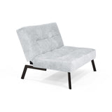 Sofá Togo Plata Sky y Metálico Negro 104x79cm de Dos Puestos Reclinable sin Apoya Brazos