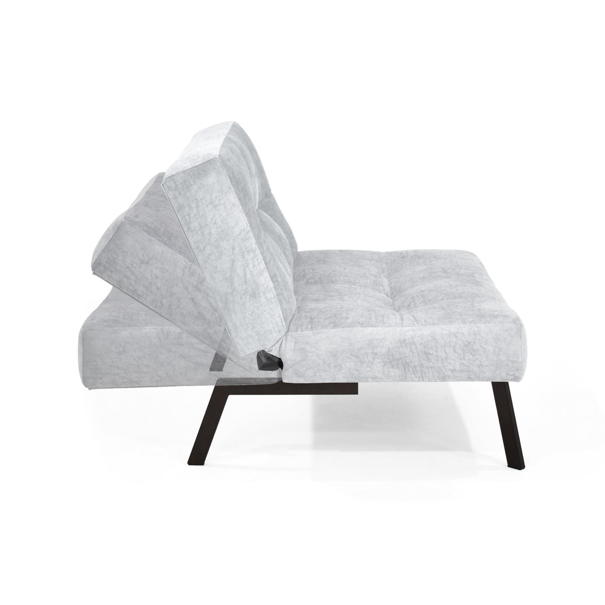 Sofá Togo Plata Sky y Metálico Negro 104x79cm de Dos Puestos Reclinable sin Apoya Brazos