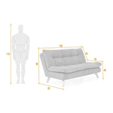 Sofá Toulouse Mostaza Dicosta y Matiz Natural 140x80cm de Dos Puestos sin Apoya Brazos