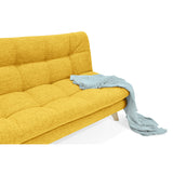 Sofá Toulouse Mostaza Dicosta y Matiz Natural 140x80cm de Dos Puestos sin Apoya Brazos