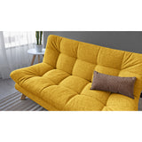 Sofá Toulouse Mostaza Dicosta y Matiz Natural 140x80cm de Dos Puestos sin Apoya Brazos