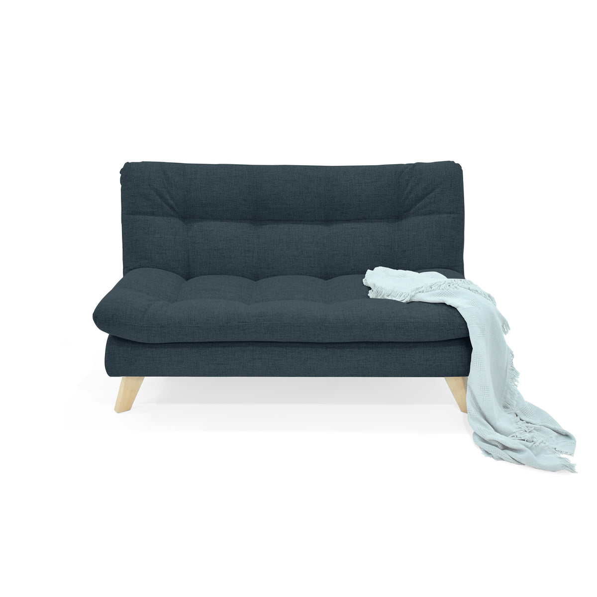 Sofá Toulouse Plomo Eureka y Matiz Natural 140x80cm de Dos Puestos sin Apoya Brazos