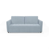 Sofá Cama Uganda Plata Eureka y Matiz Caramelo 192x87cm de Tres Puestos con Apoya Brazos