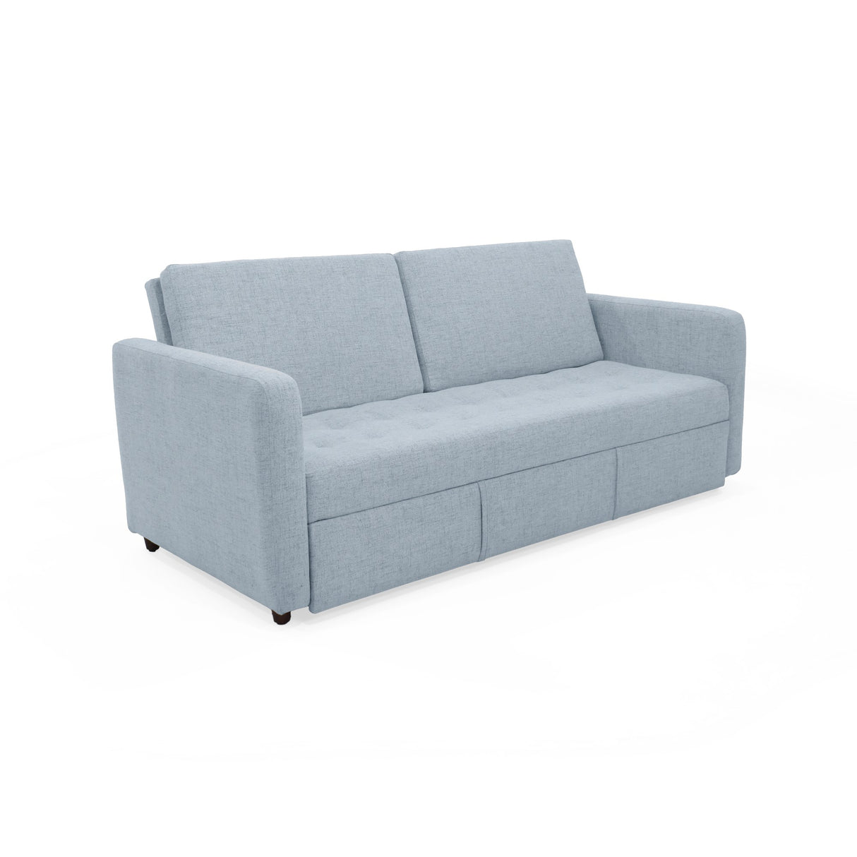 Sofá Cama Uganda Plata Eureka y Matiz Caramelo 192x87cm de Tres Puestos con Apoya Brazos