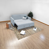 Sofá Cama Uganda Plata Eureka y Matiz Caramelo 192x87cm de Tres Puestos con Apoya Brazos