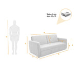 Sofá Cama Uganda Plata Eureka y Matiz Caramelo 192x87cm de Tres Puestos con Apoya Brazos