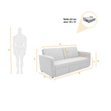 Sofá Cama Uganda Plata Eureka y Matiz Caramelo 192x87cm de Tres Puestos con Apoya Brazos