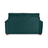 Sofá Zamora Petróleo Denver y Matiz Caoba 150x85cm de Dos Puestos con Apoya Brazos