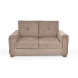 Sofá Zamora Taupe Denver y Matiz Caoba 150x85cm de Dos Puestos con Apoya Brazos
