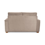 Sofá Zamora Taupe Denver y Matiz Caoba 150x85cm de Dos Puestos con Apoya Brazos